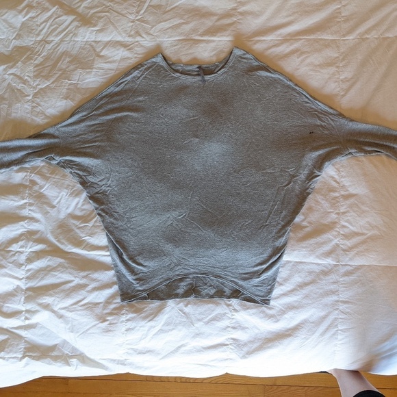 Jolie women's long dolman sleeves grey pullover size M - Picture 2 of 3
